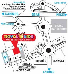 Plan d'accès pour Royal Kids à Antibes plan-acces-royal-kids-antibes