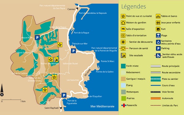Plan de Parc de l'Estérel plan-parc-departemental-esterel-cote-azur