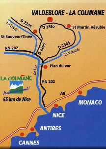 Plan d'accès à la Colmiane plan-acces-colmiane-route-itineraire-riviera